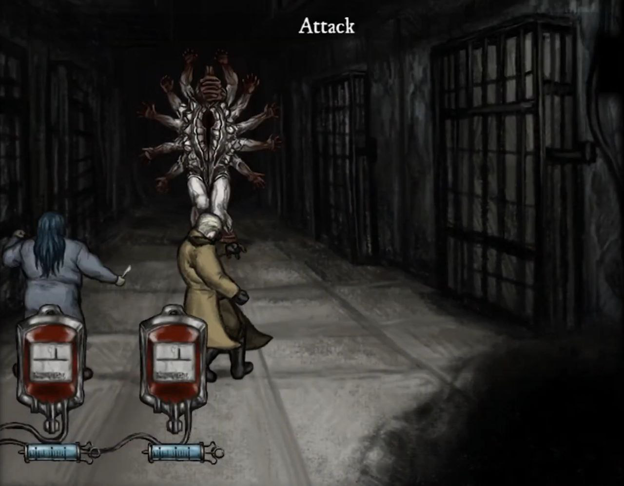 Scena di gioco di Hatred and Blood™ con Lonan inseguito da qualcuno